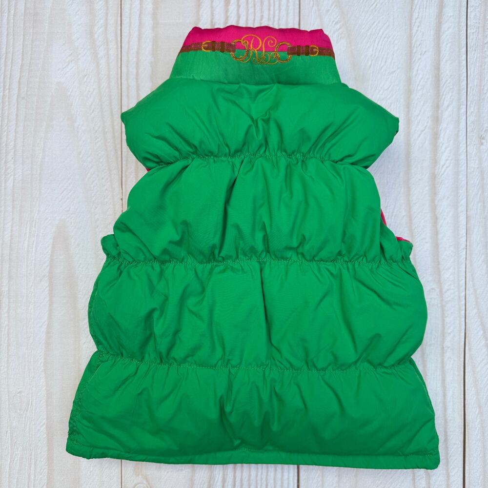 Ralph Lauren Girls Size 4? Equestrian Reversible Down Filled Puffer Vest Jacket - Picture 6 of 7